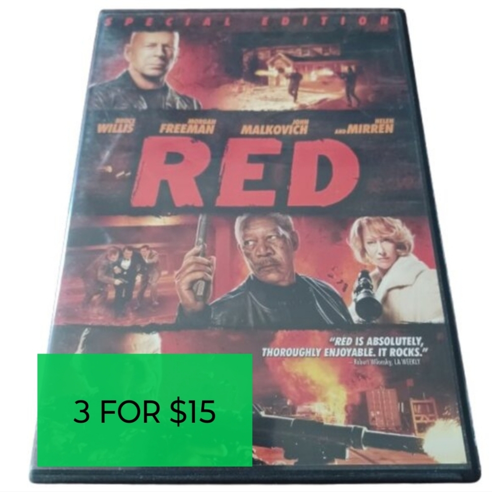 RED DVD Film Movie Bruce Willis Morgan Freeman Special Edition Action Disc